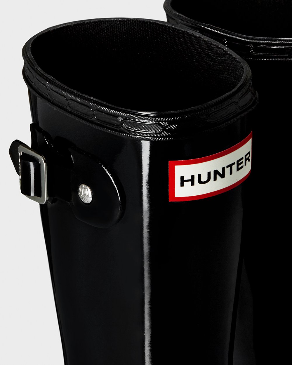 Kids Rain Boots - Hunter Original Big Gloss (36JNRLBZA) - Black